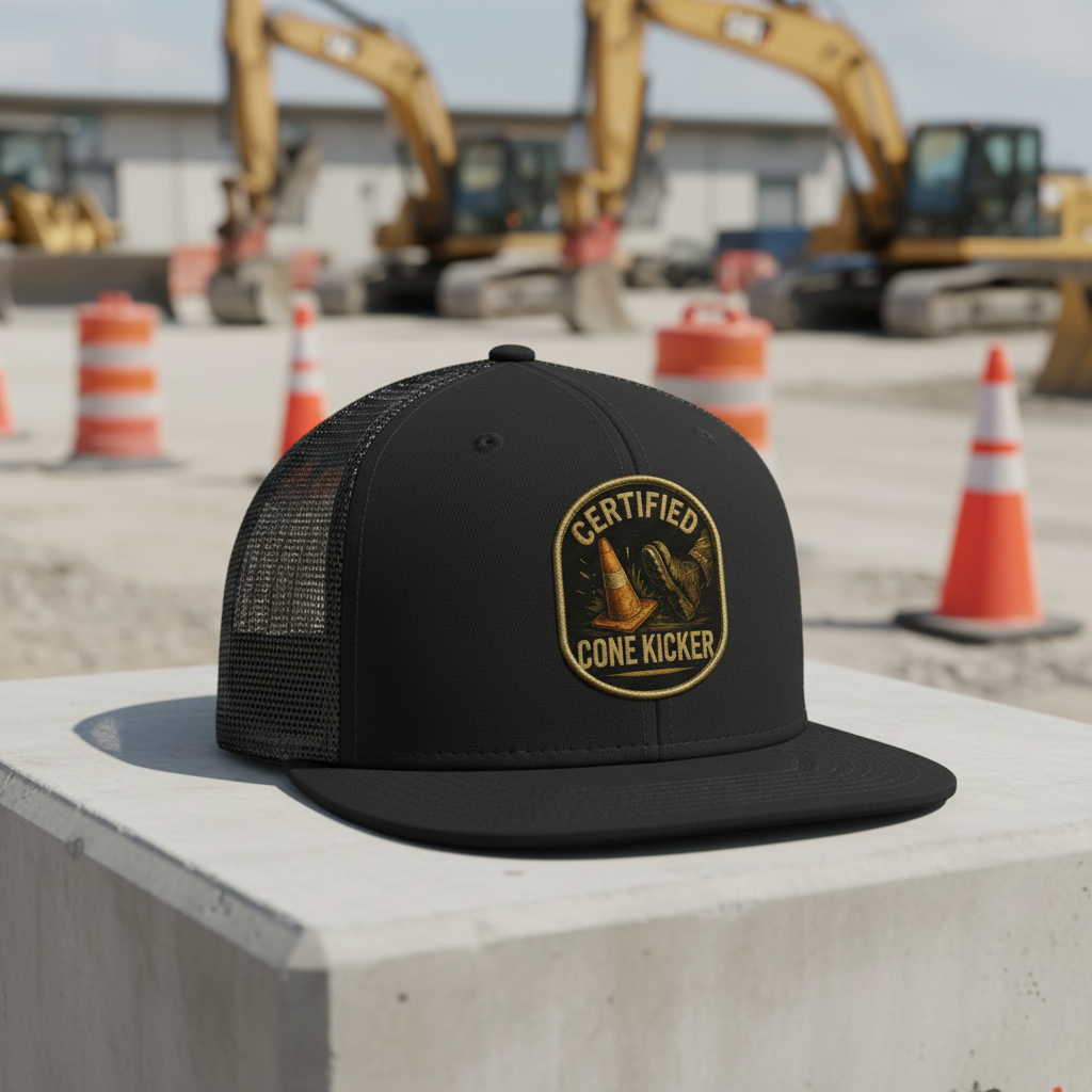 Black hat with construction background