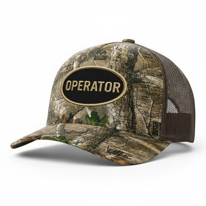 Brown Mesh Operator Hat Angled View