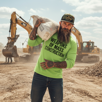 Construction Worker Carrying Concrete Action Shot
