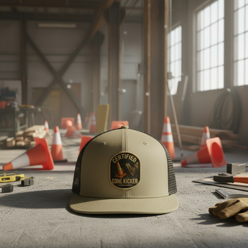 Tan hat with flat brim - warehouse