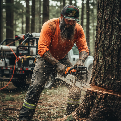Ultra-realistic arborist cutting tree - Arborist Anarchy hat