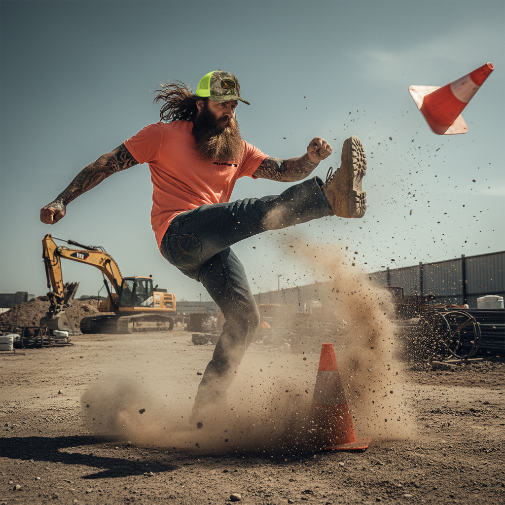 Ultra Realistic Cone Kicker Action Shot